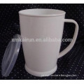 White Color Reusable PP Plastic Milk Cup Plastic Cup with Lid